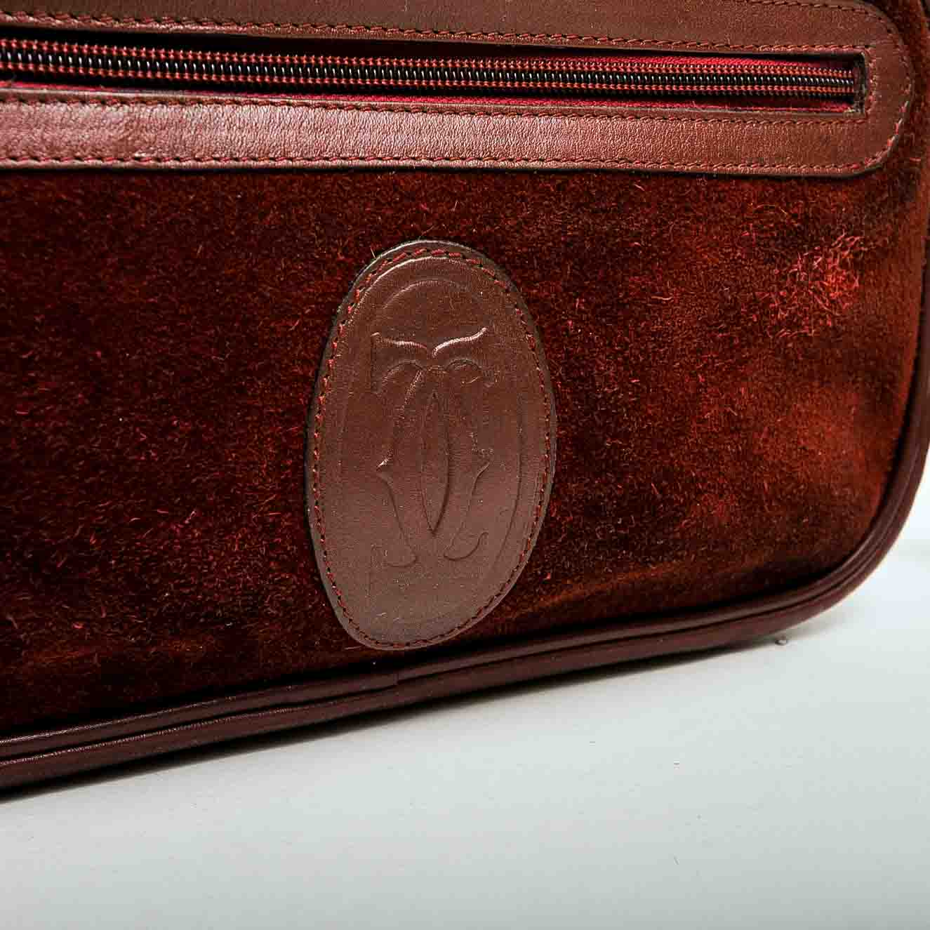 Vintage Cartier Burgundy Suede Purse