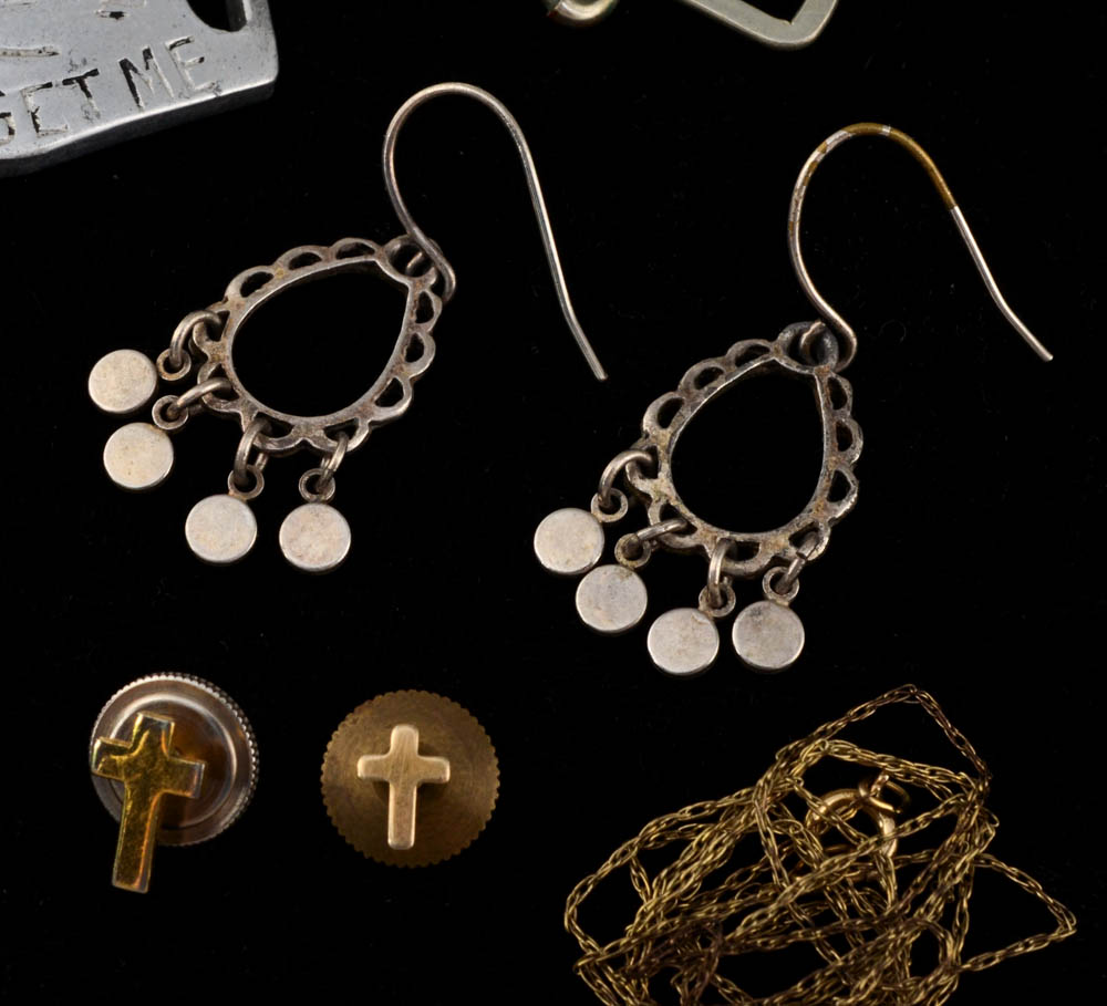 Vintage Jewelry Assortment Including Krementz and a 1944 "Sweetheart" Bracelet