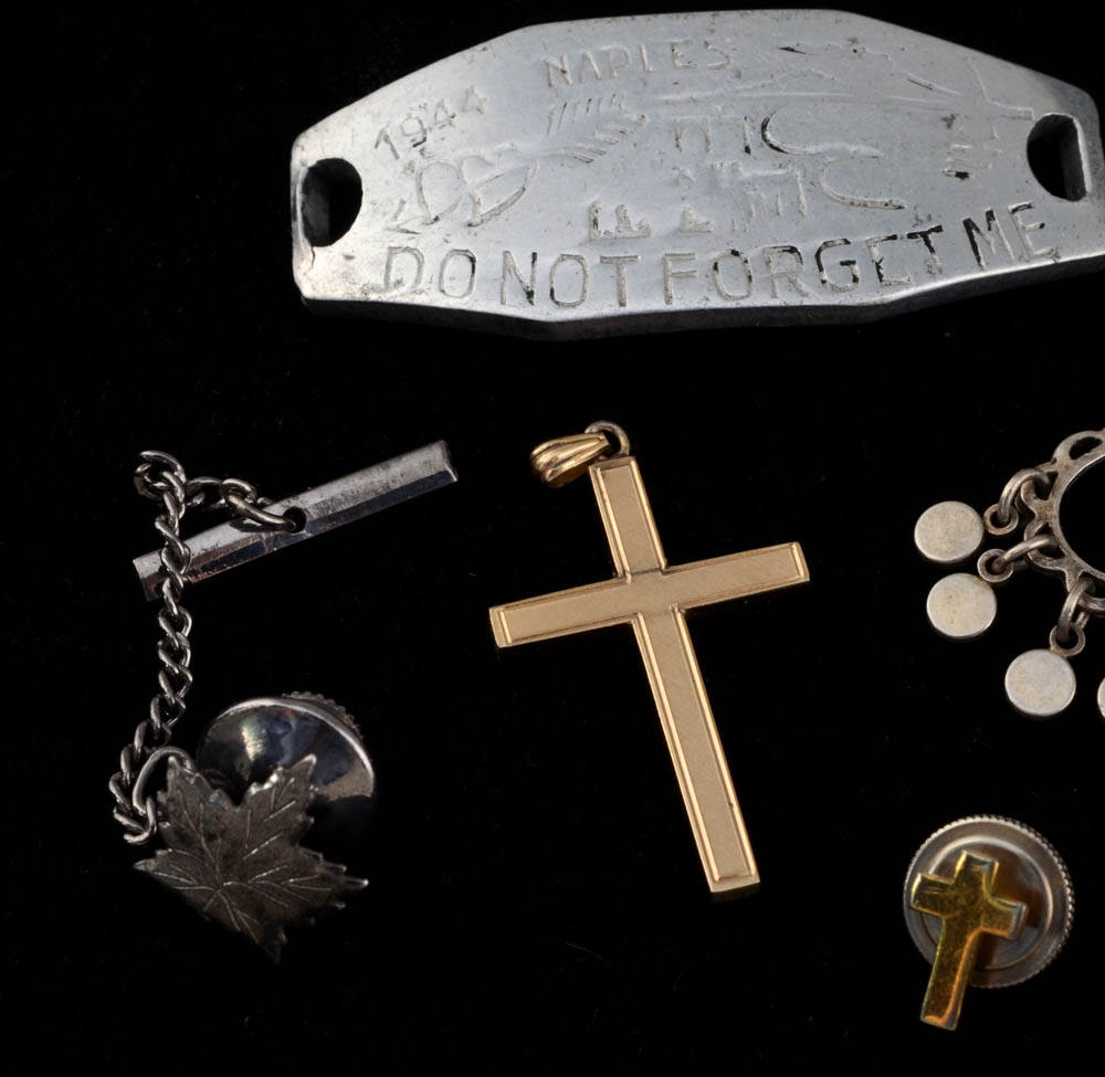 Vintage Jewelry Assortment Including Krementz and a 1944 "Sweetheart" Bracelet