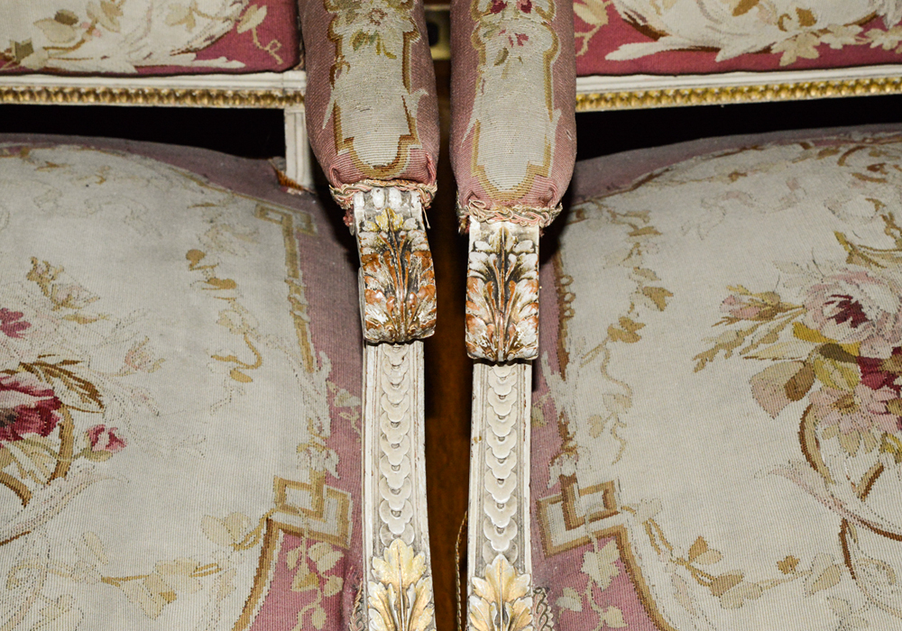 Set of Louis XVI Style Partial Gilt Chairs