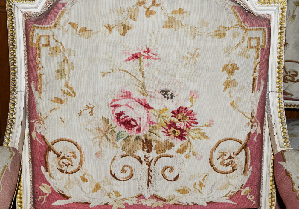 Set of Louis XVI Style Partial Gilt Chairs