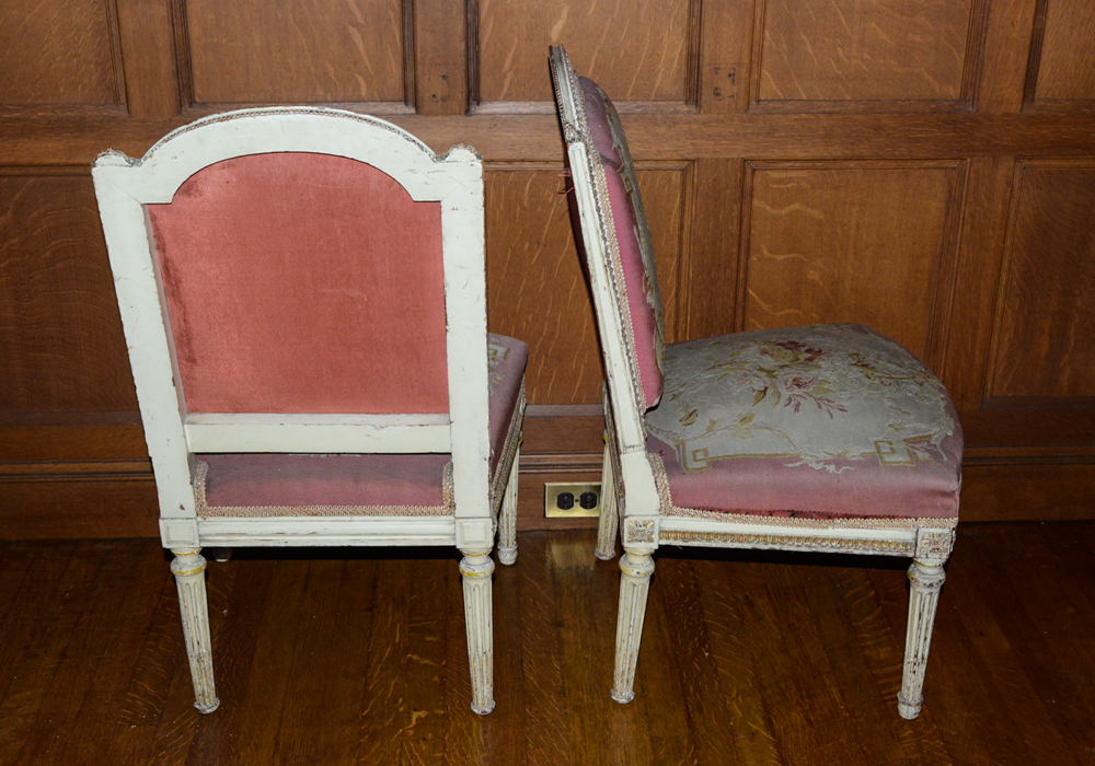Set of Louis XVI Style Partial Gilt Chairs