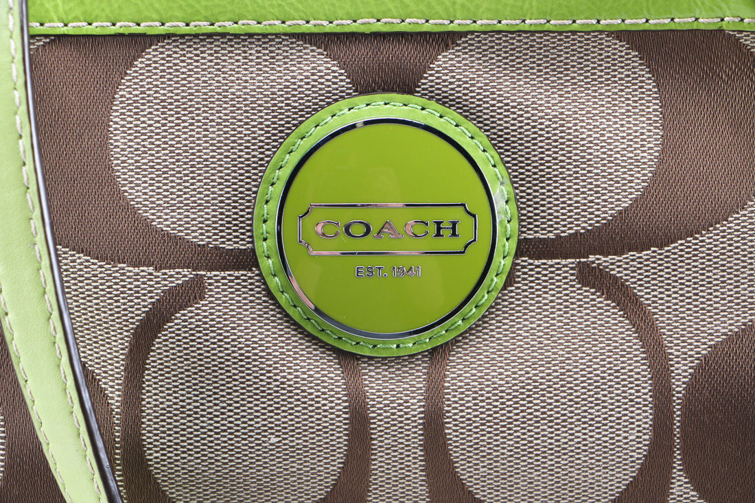 Lime Green Trimmed Coach Bag