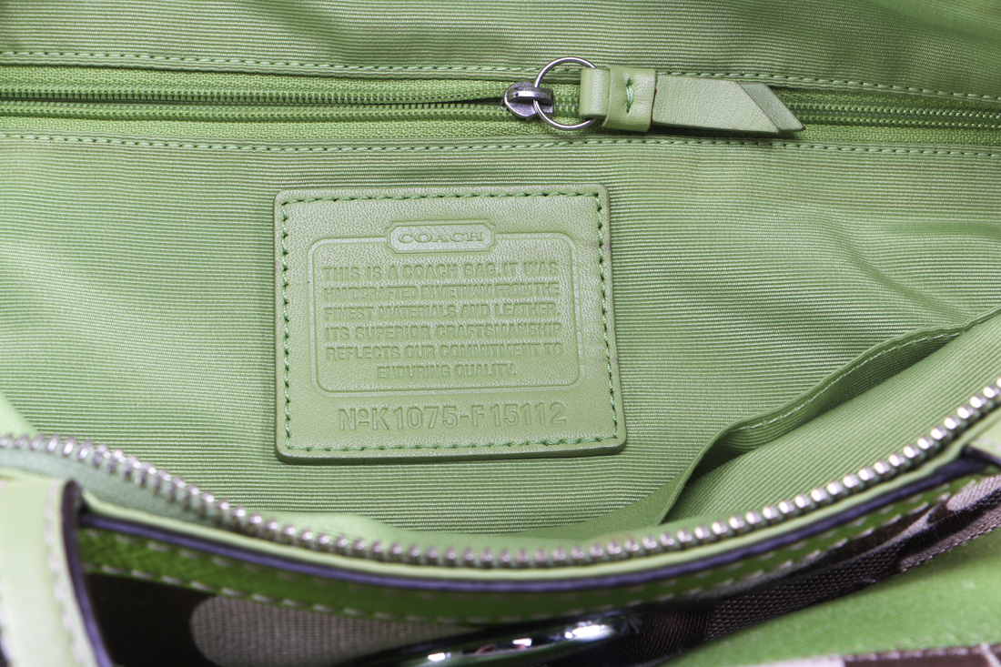 Lime Green Trimmed Coach Bag