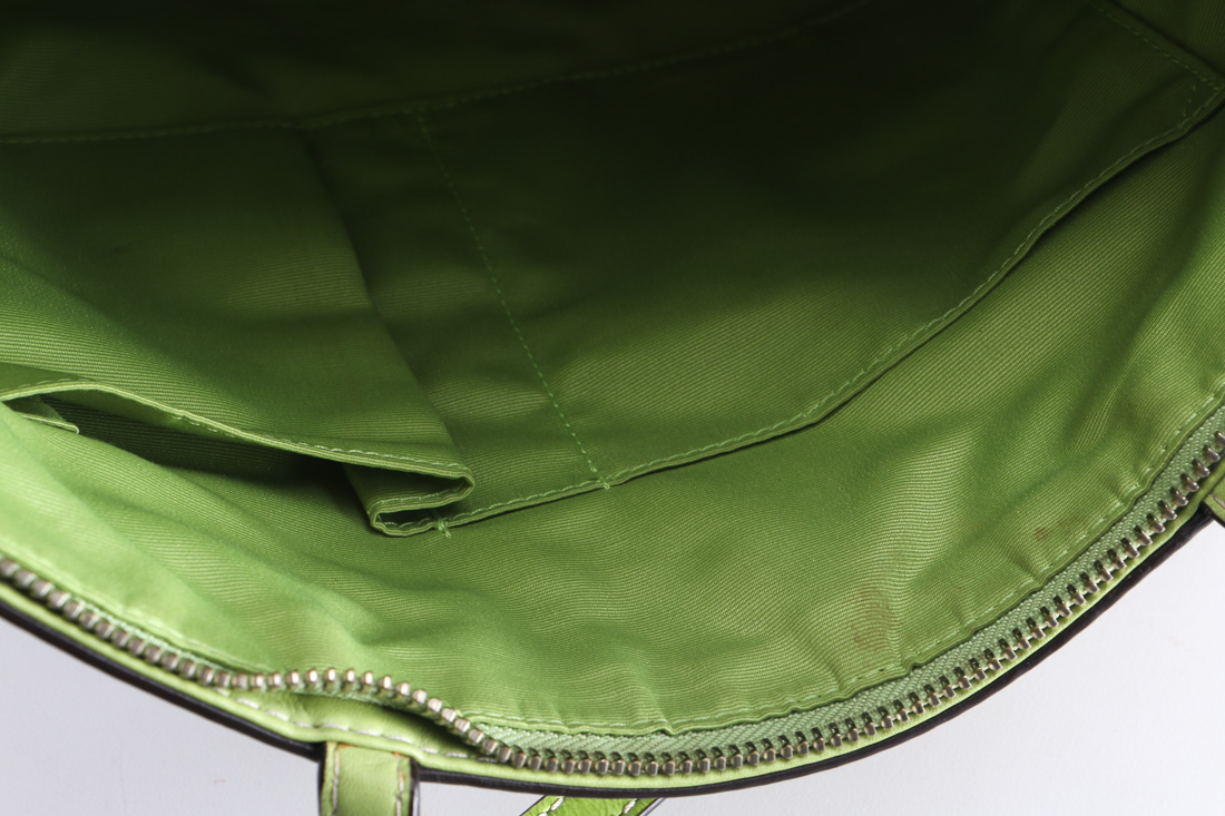 Lime Green Trimmed Coach Bag