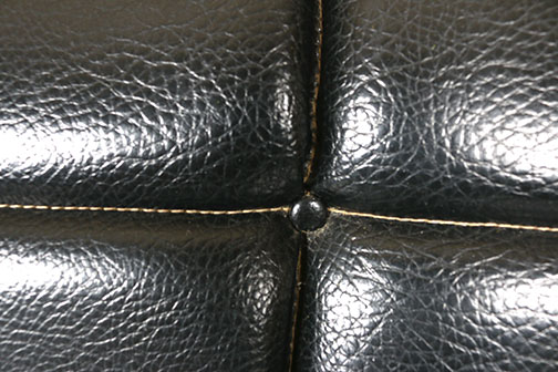 Black Leather Quilted Sofa