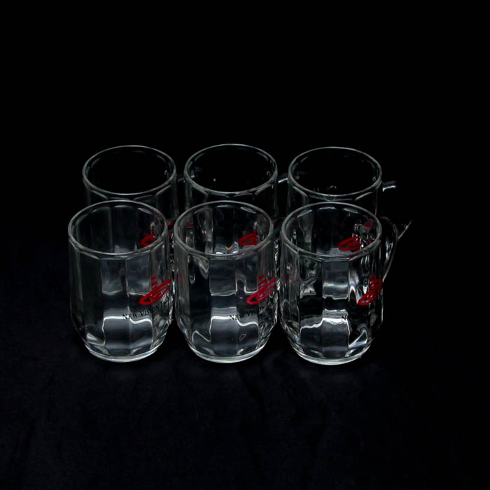 Set of Beveled Glass Mugs