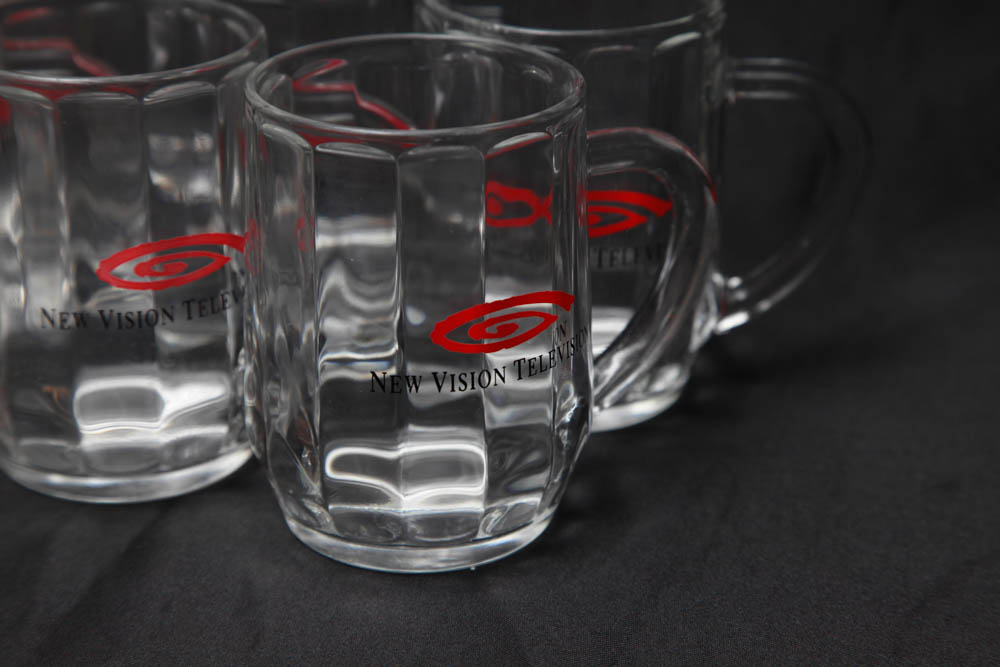 Set of Beveled Glass Mugs