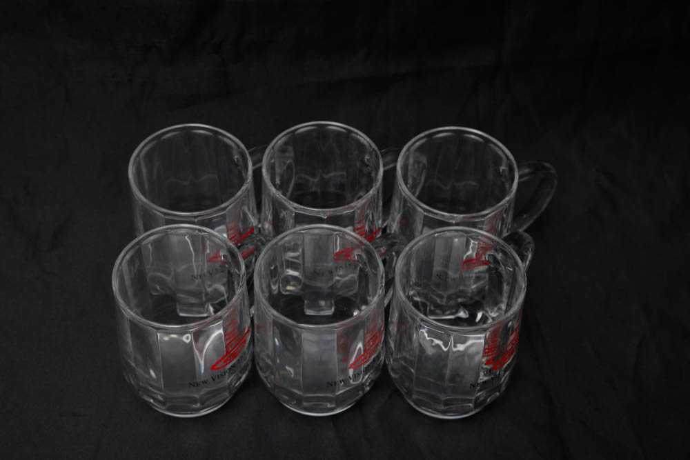 Set of Beveled Glass Mugs