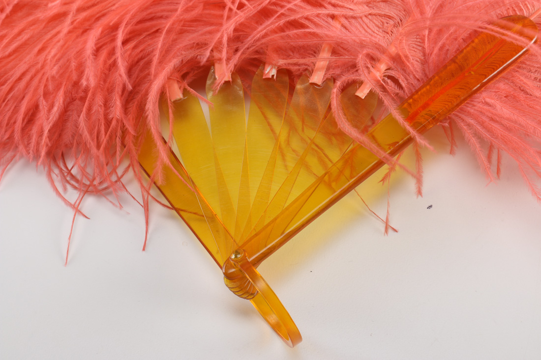 1920s Pink Ostrich Feather Fan