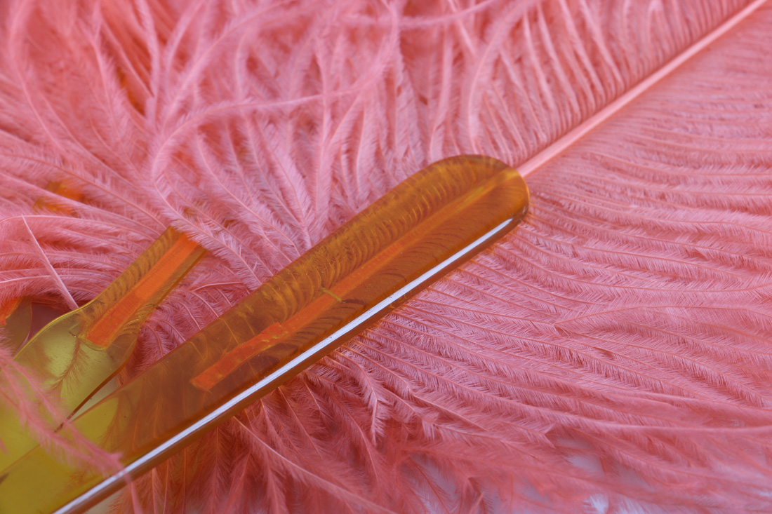 1920s Pink Ostrich Feather Fan