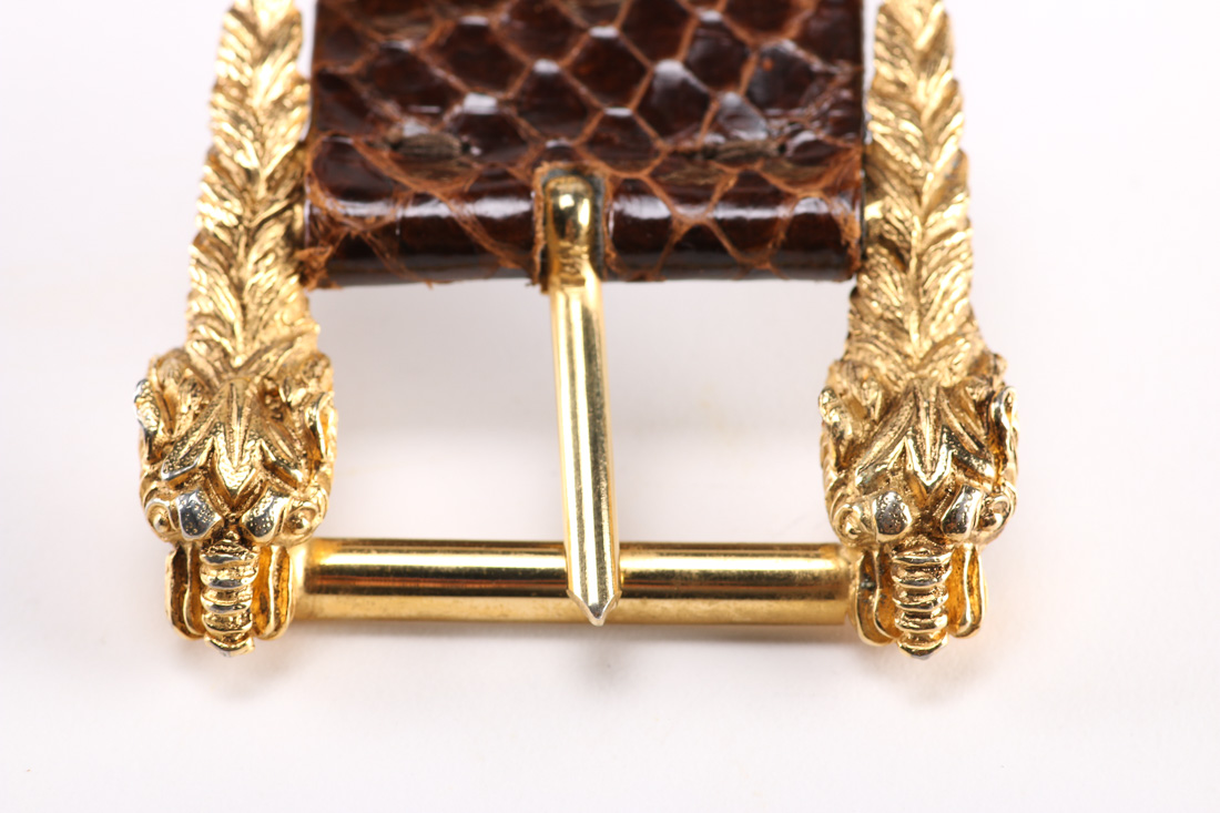 Christian Dior Brown Leather Snakeskin Belt