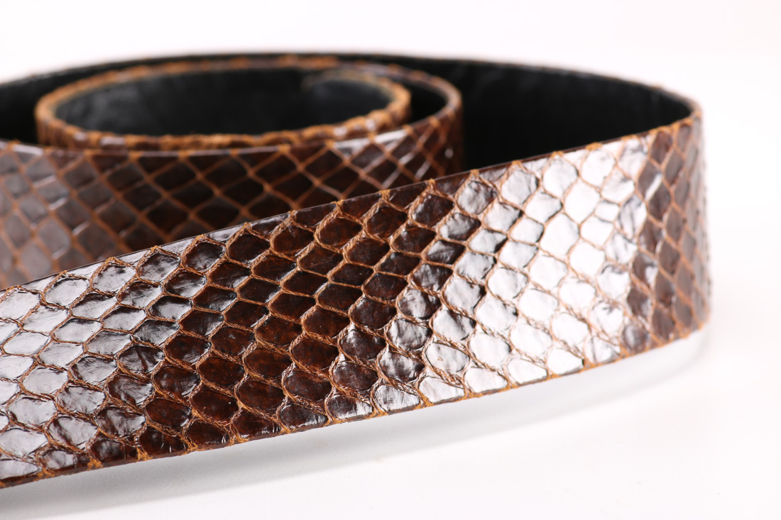 Christian Dior Brown Leather Snakeskin Belt