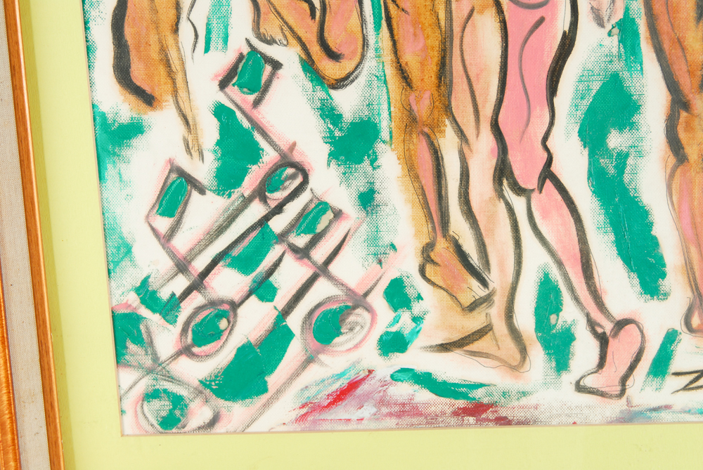 Leonard Zatz Dancing Nudes Oil on Canvas