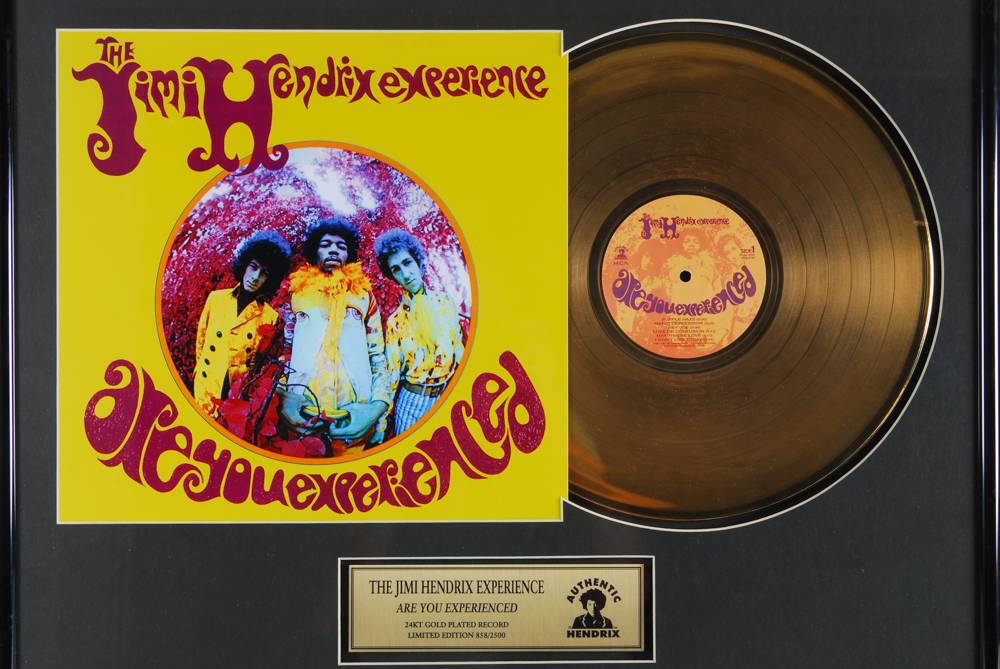 The Jimi Hendrix Experience "Are You Experienced" Limited Edition Framed Gold Plated Record