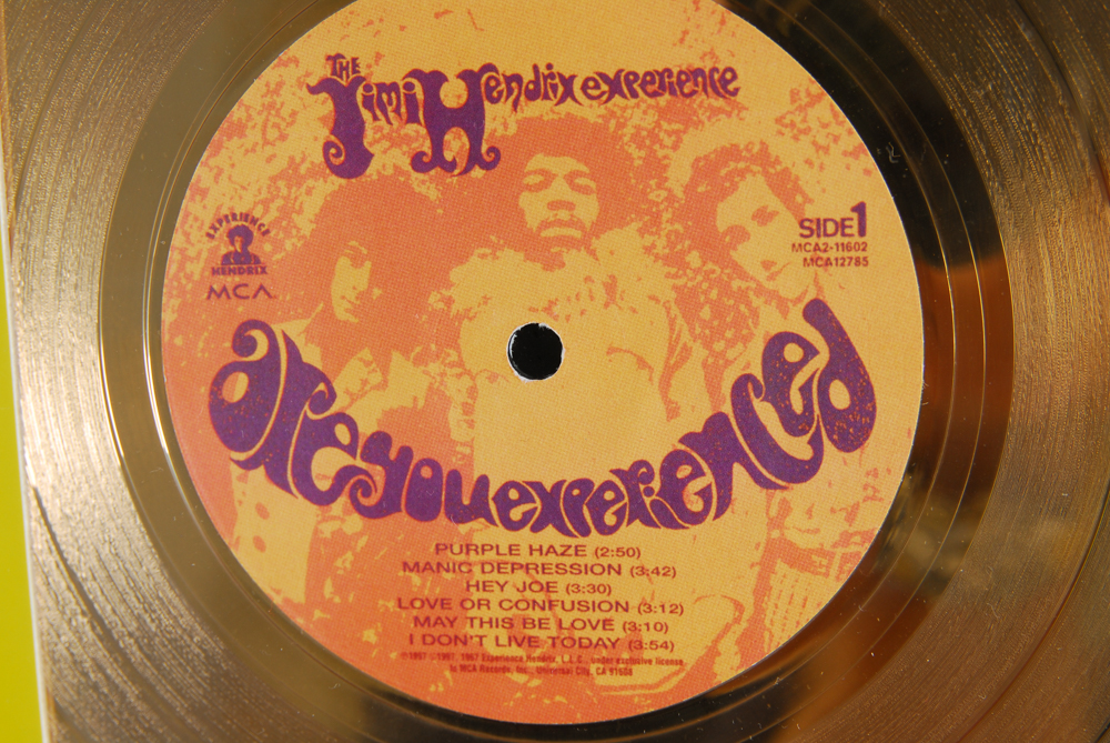 The Jimi Hendrix Experience "Are You Experienced" Limited Edition Framed Gold Plated Record