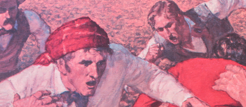 Two Arnold Friberg Offset Lithographs of Historic Football Games