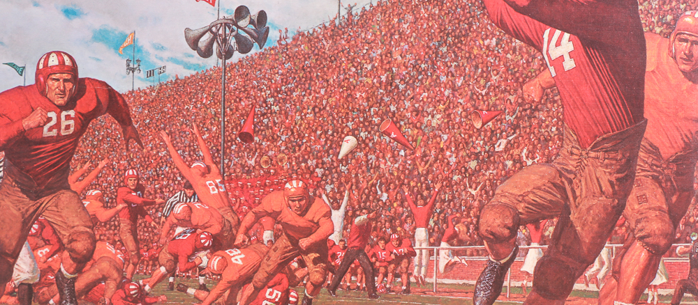 Two Arnold Friberg Offset Lithographs of Historic Football Games