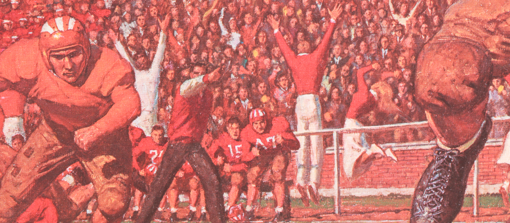 Two Arnold Friberg Offset Lithographs of Historic Football Games