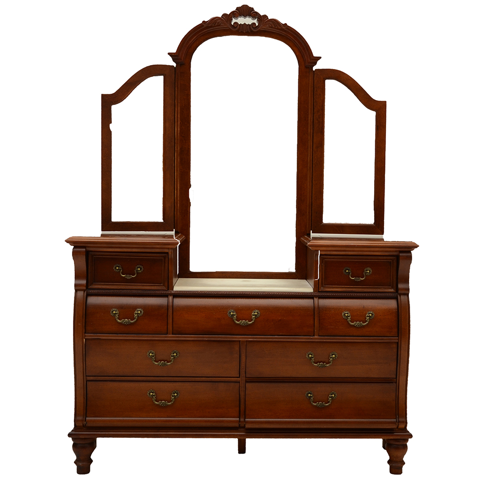 Stanley Furniture Vanity with Tri-fold Mirror