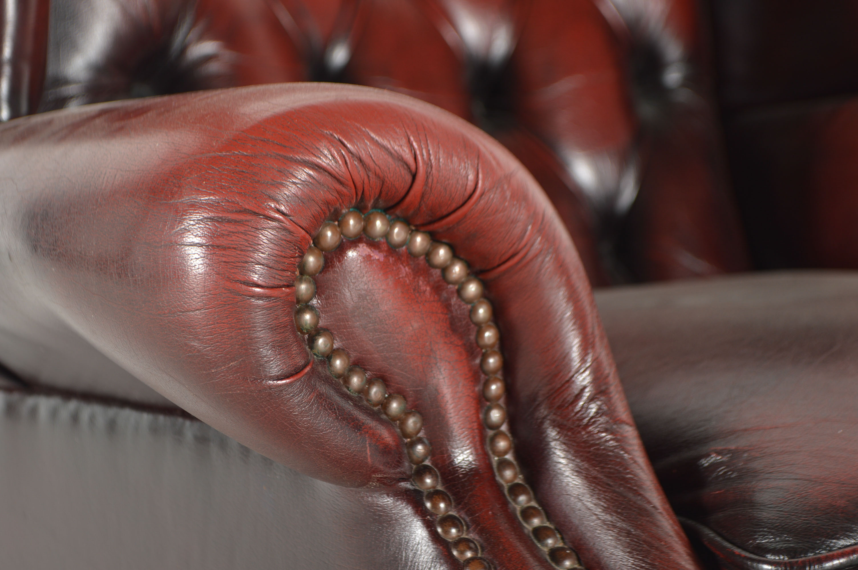 Burgundy Leather Wingback Chair