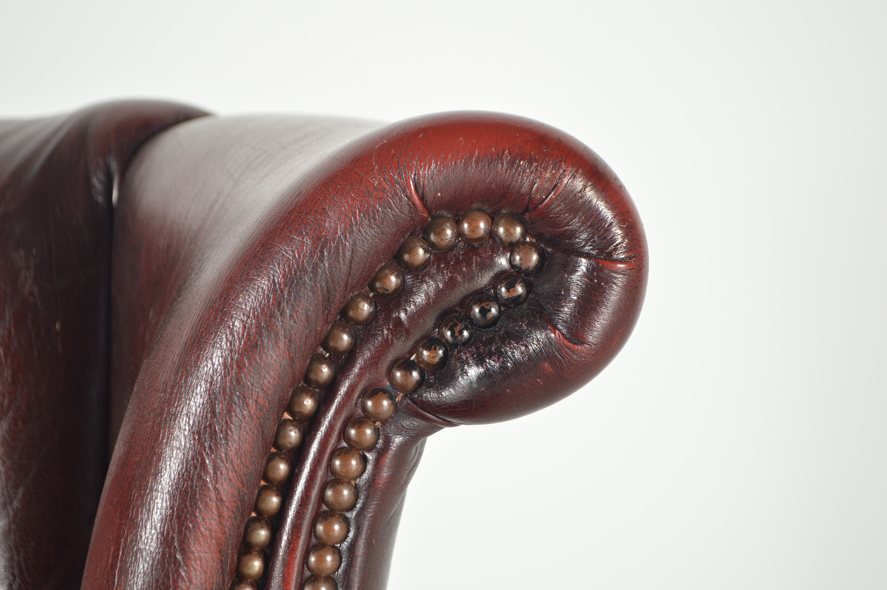 Burgundy Leather Wingback Chair