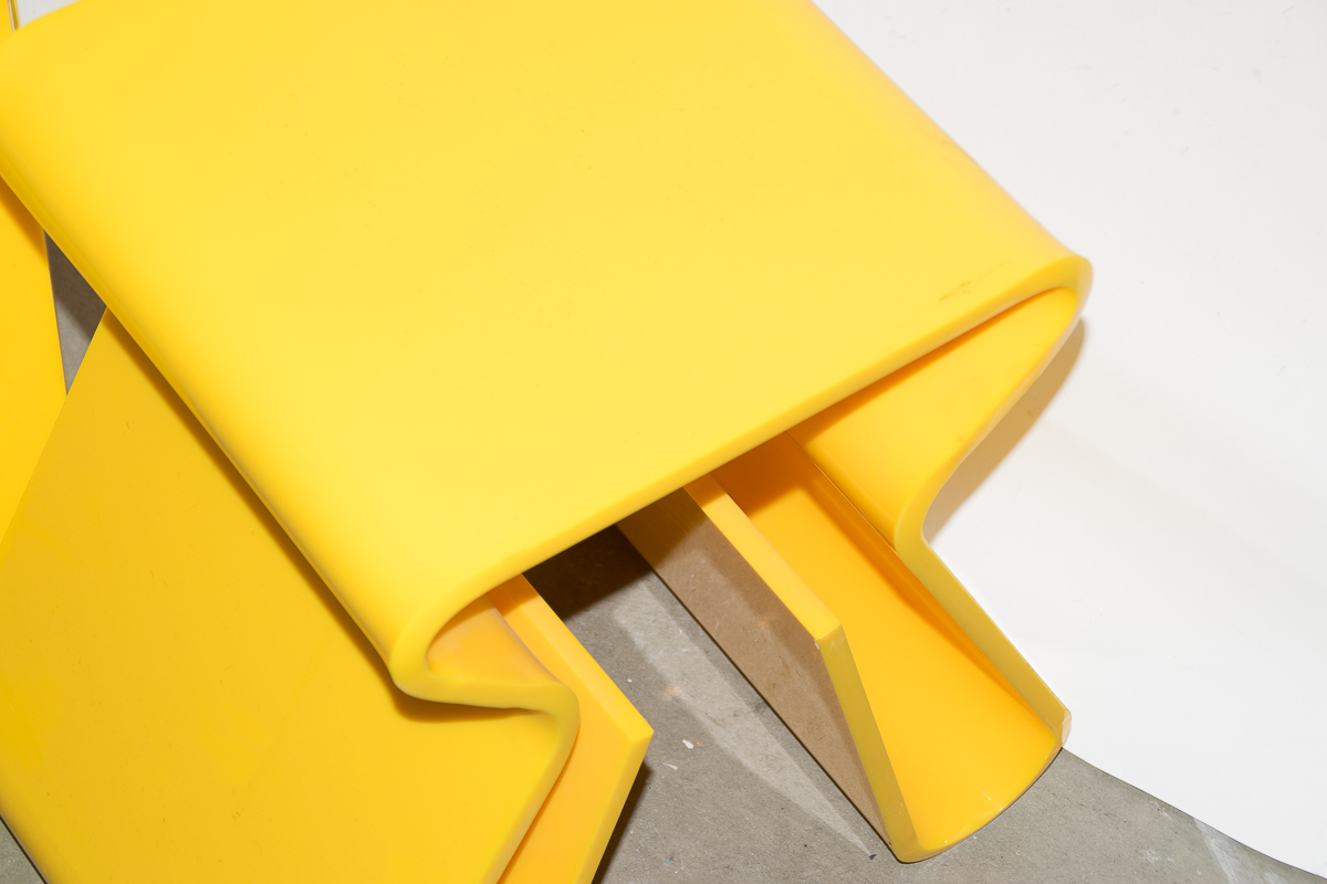 Pair of Yellow Accent Tables