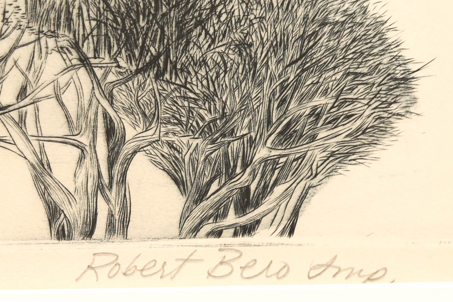 Robert Bero "Winter West Rock" Signed Limited Edition Aquatint Etching