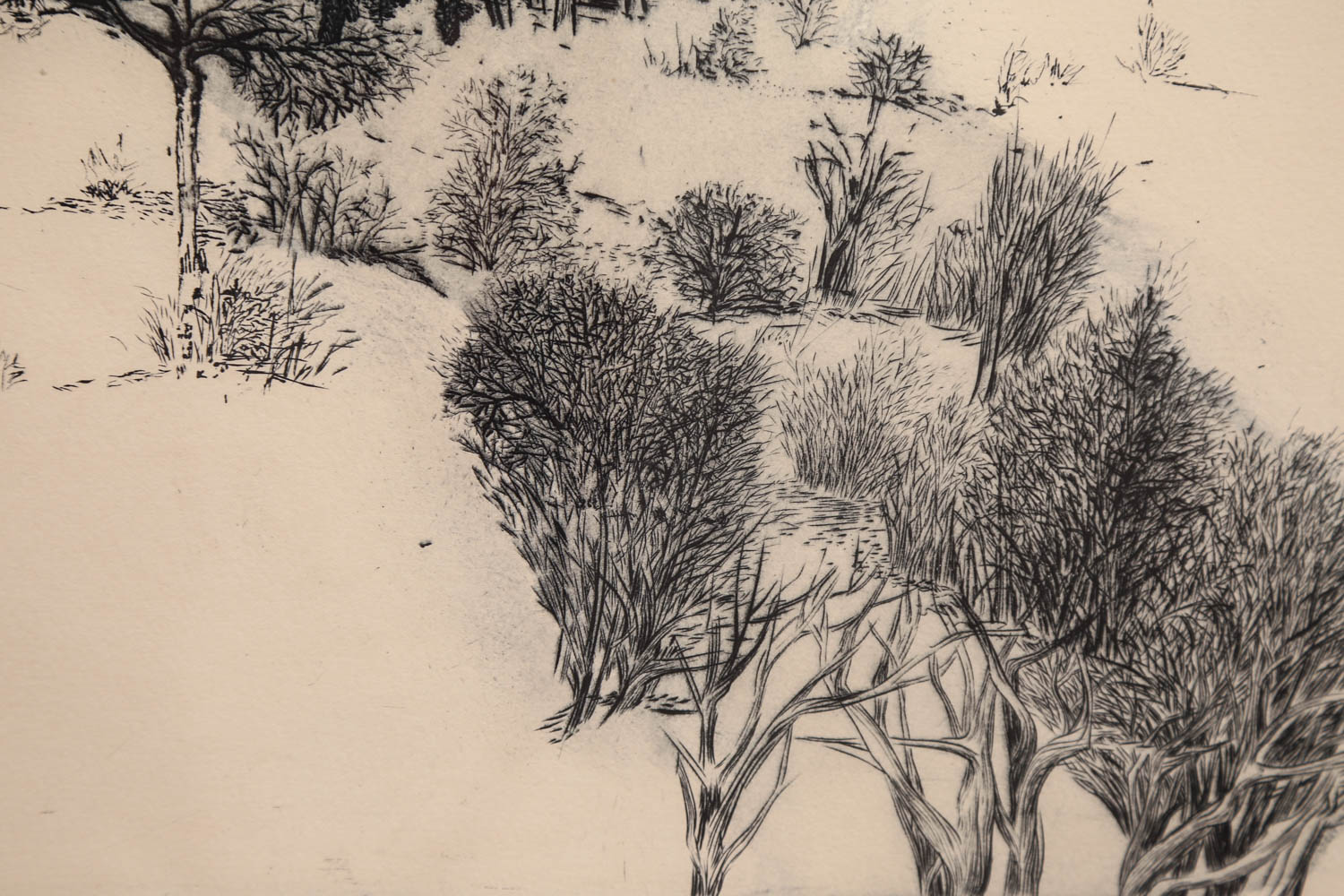 Robert Bero "Winter West Rock" Signed Limited Edition Aquatint Etching