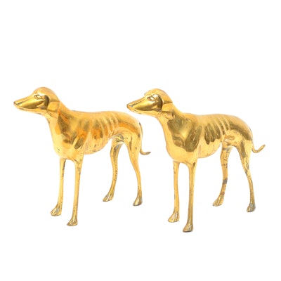 Pair of Vintage Brass Greyhounds Pair of Vintage Brass Greyhounds