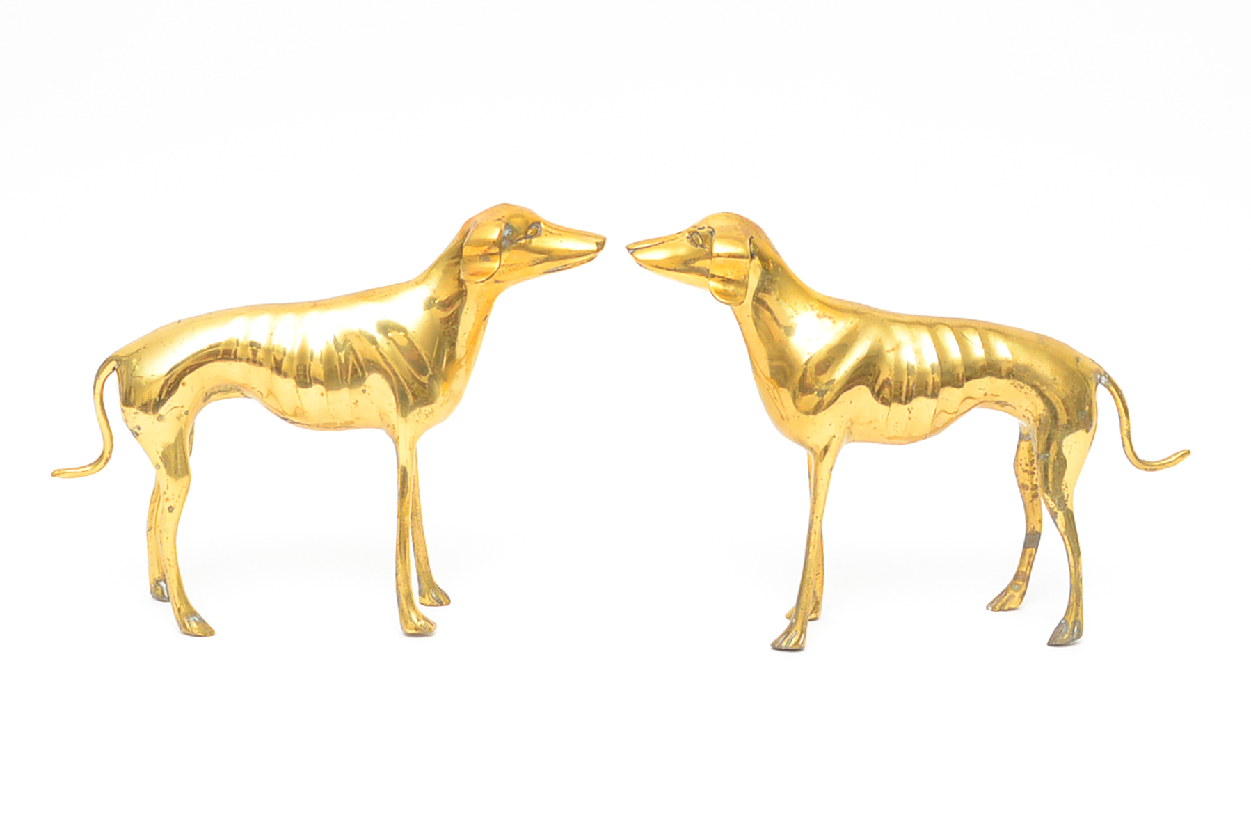 Pair of Vintage Brass Greyhounds