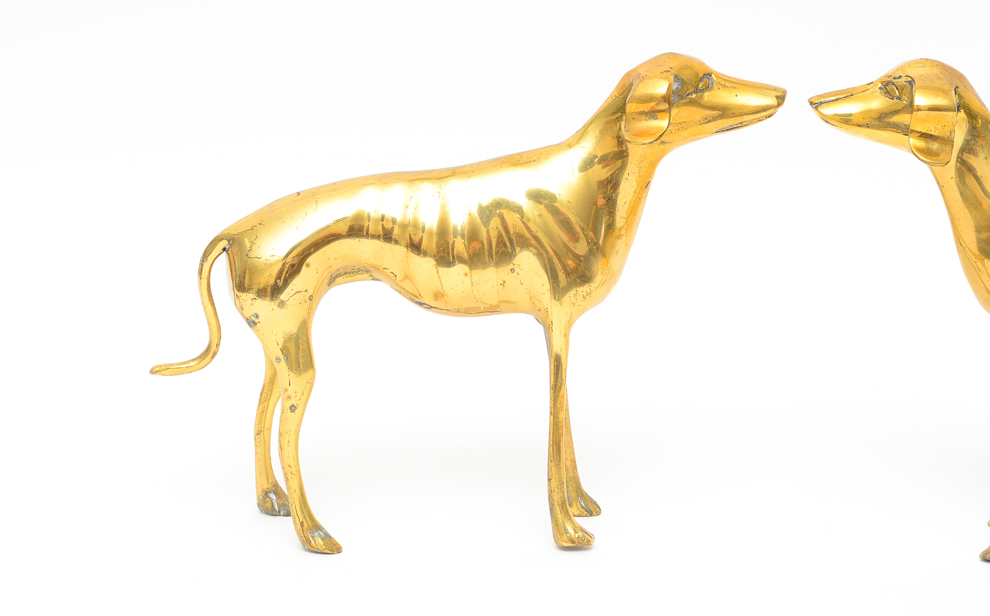 Pair of Vintage Brass Greyhounds