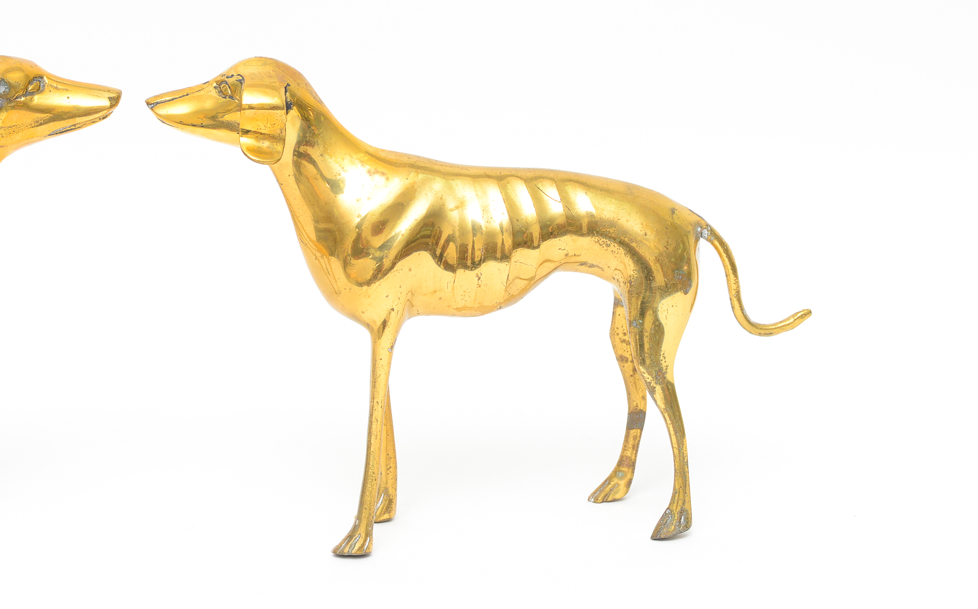 Pair of Vintage Brass Greyhounds