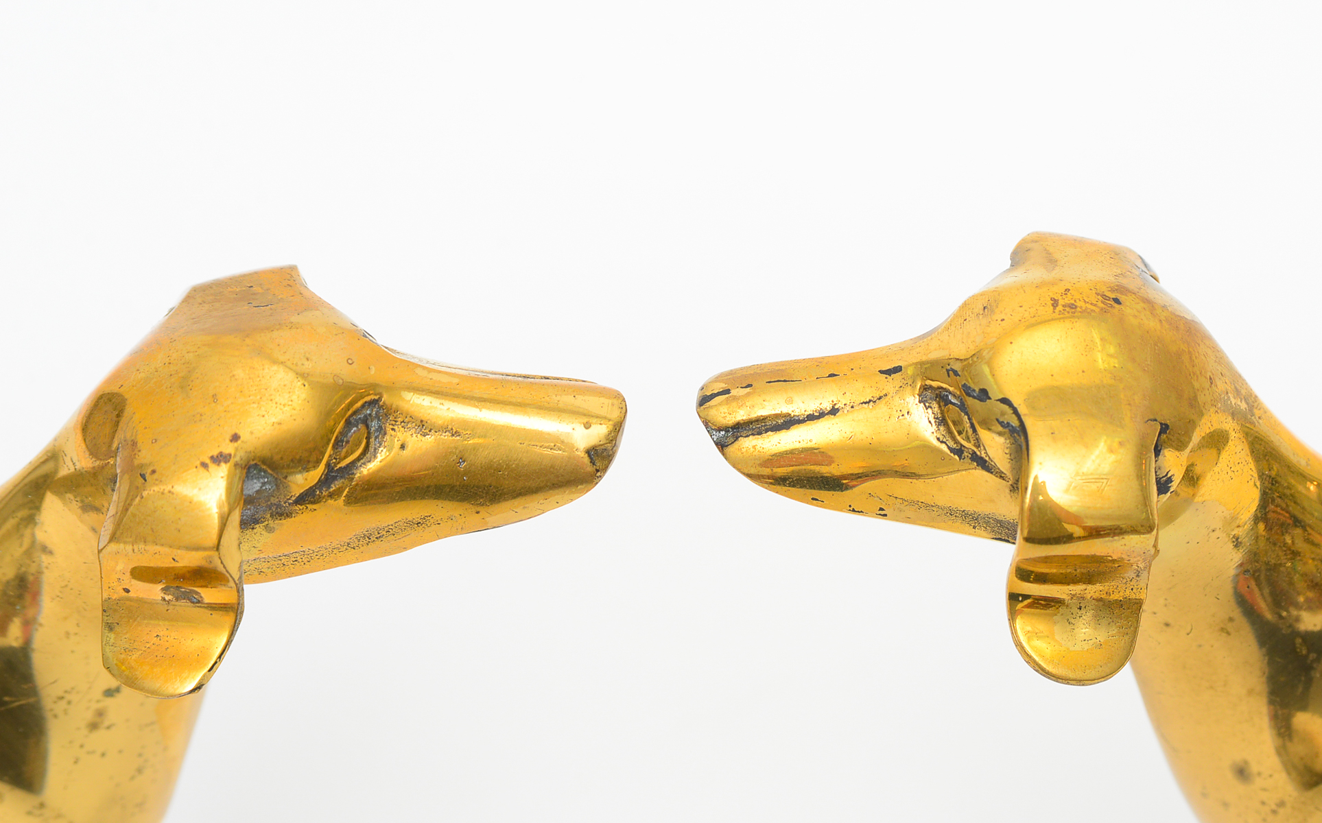 Pair of Vintage Brass Greyhounds