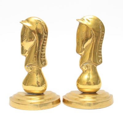 Pair of Vintage Brass Knight Bookends Pair of Vintage Brass Knight Bookends