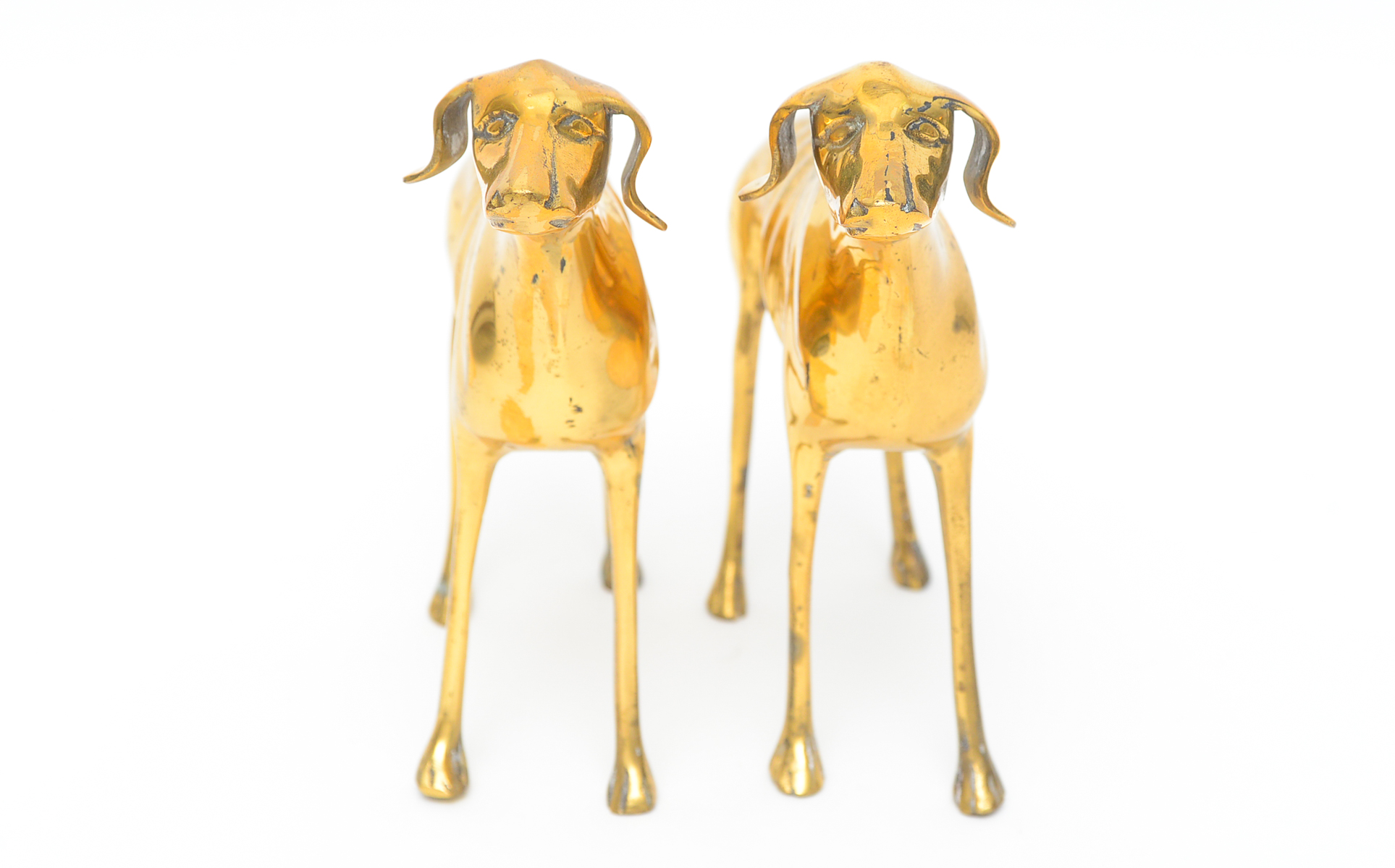 Pair of Vintage Brass Greyhounds