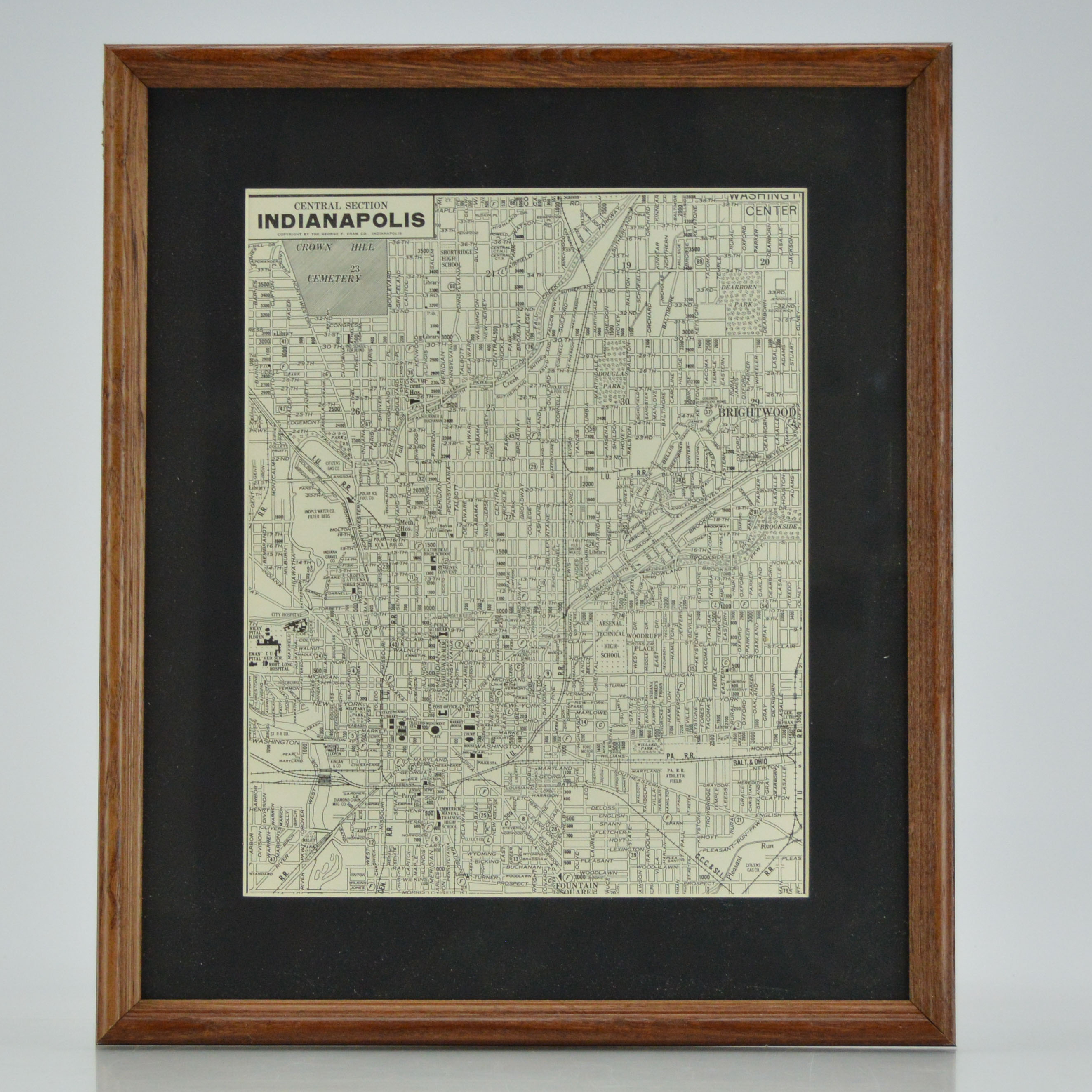 Original 1911 Map of Indianapolis, Indiana