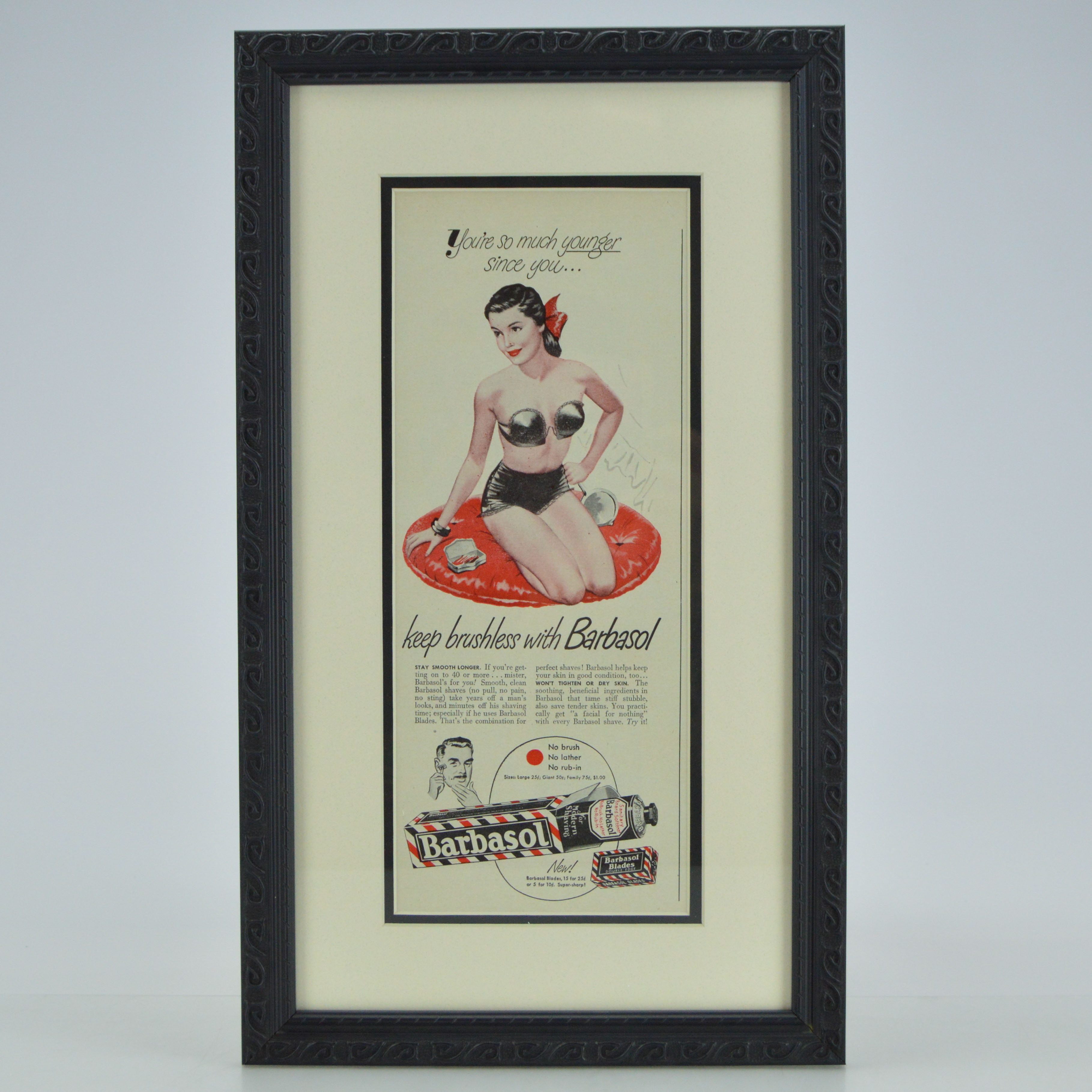 Original 1945 Barbasol Magazine Advertisement