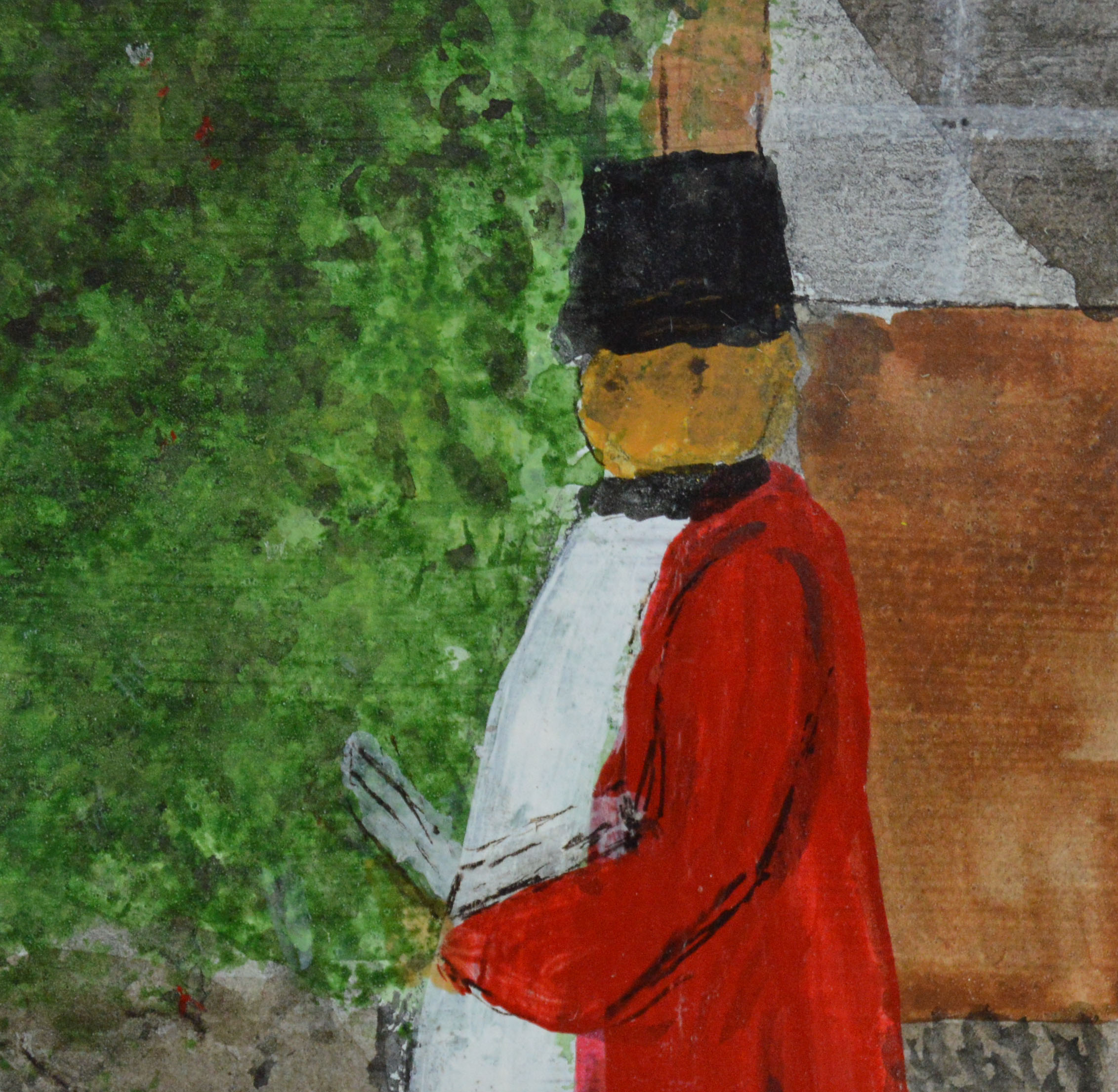 Original Oil on Board of The Annual Blessing of the Hounds at the Iroquois Hunt Club by Goodie Graetz