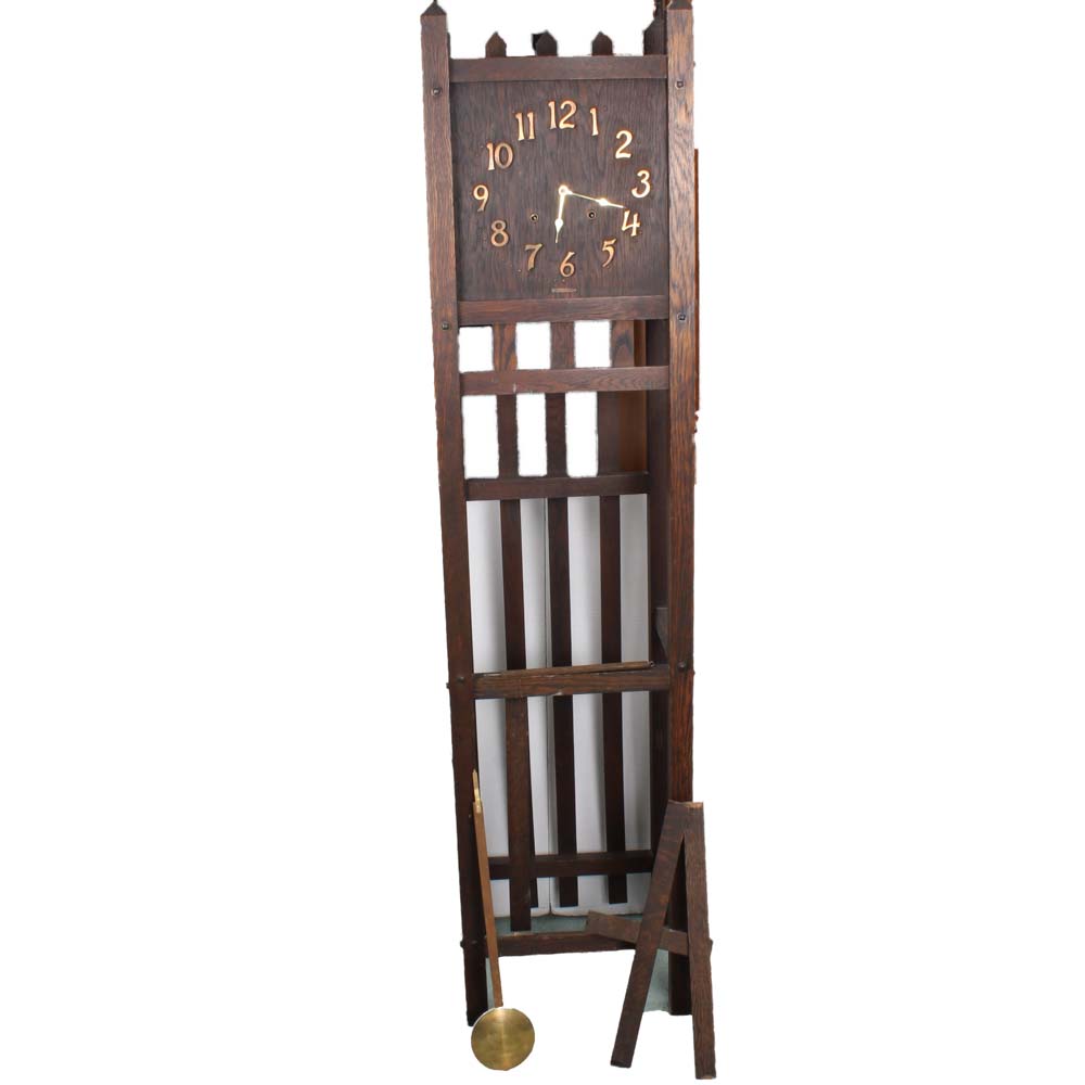 Sessions Arts and Crafts Mission Oak Grandfather Clock