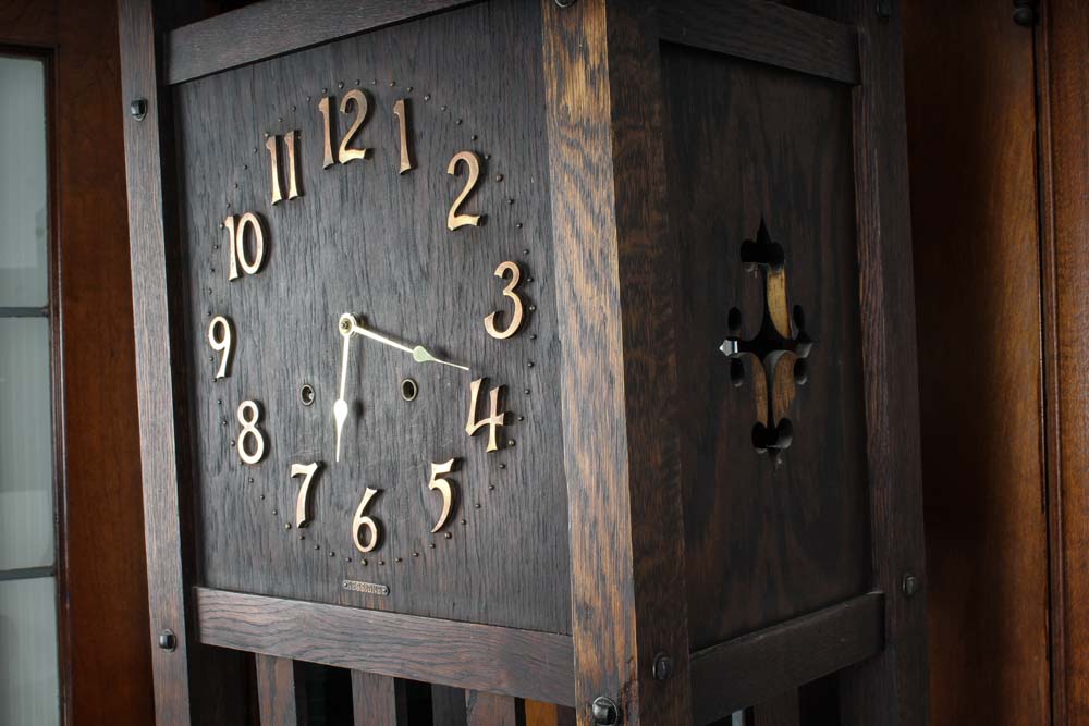 Sessions Arts and Crafts Mission Oak Grandfather Clock