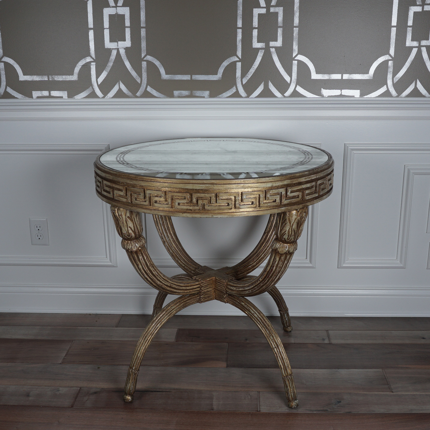 Lillian August for Hickory White "Park Avenue" Lamp Table with Mirrored Top