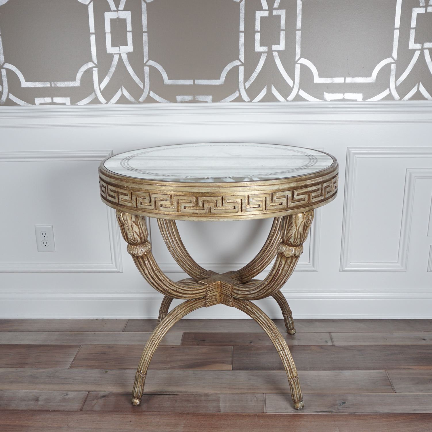 Lillian August for Hickory White "Park Avenue" Lamp Table with Mirrored Top