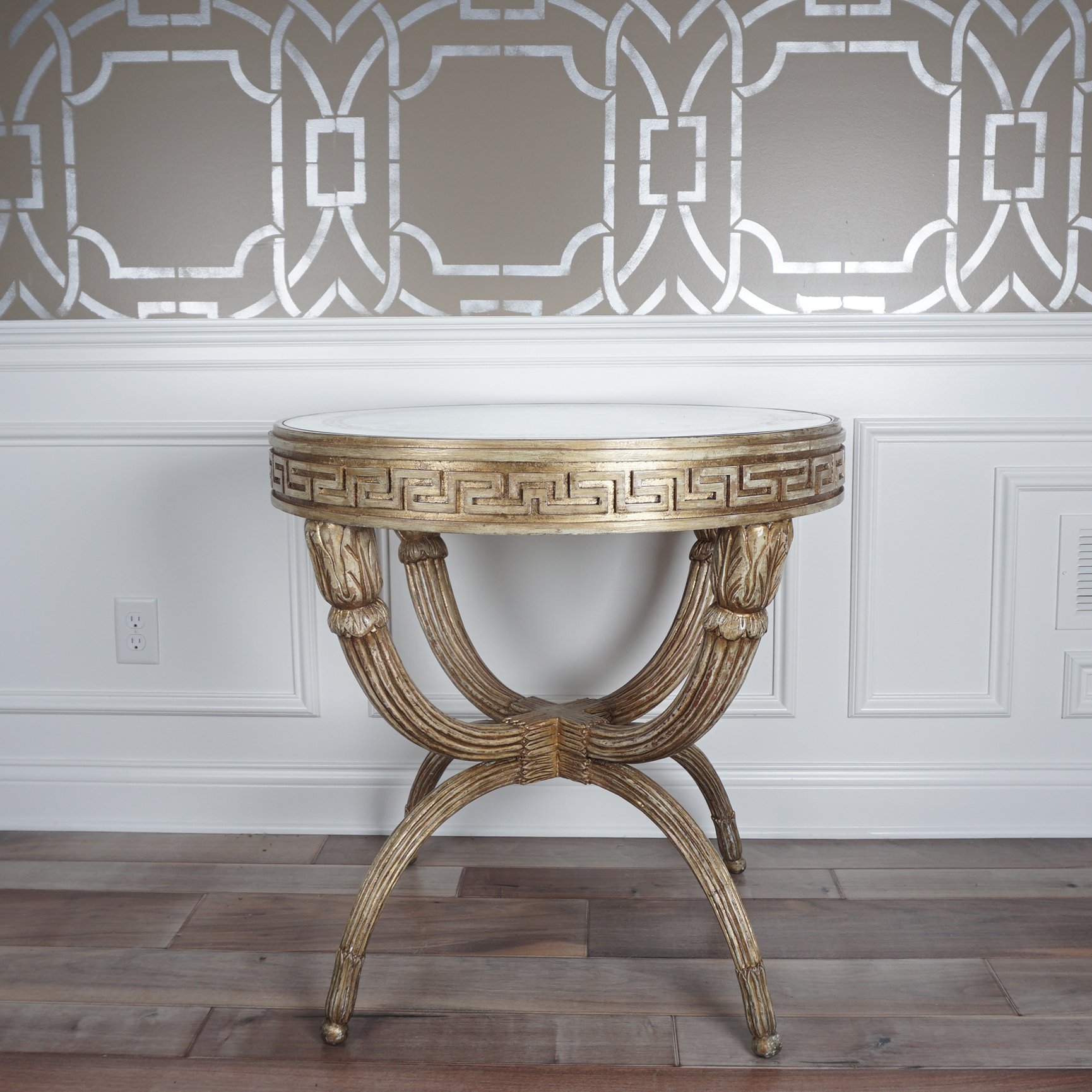Lillian August for Hickory White "Park Avenue" Lamp Table with Mirrored Top