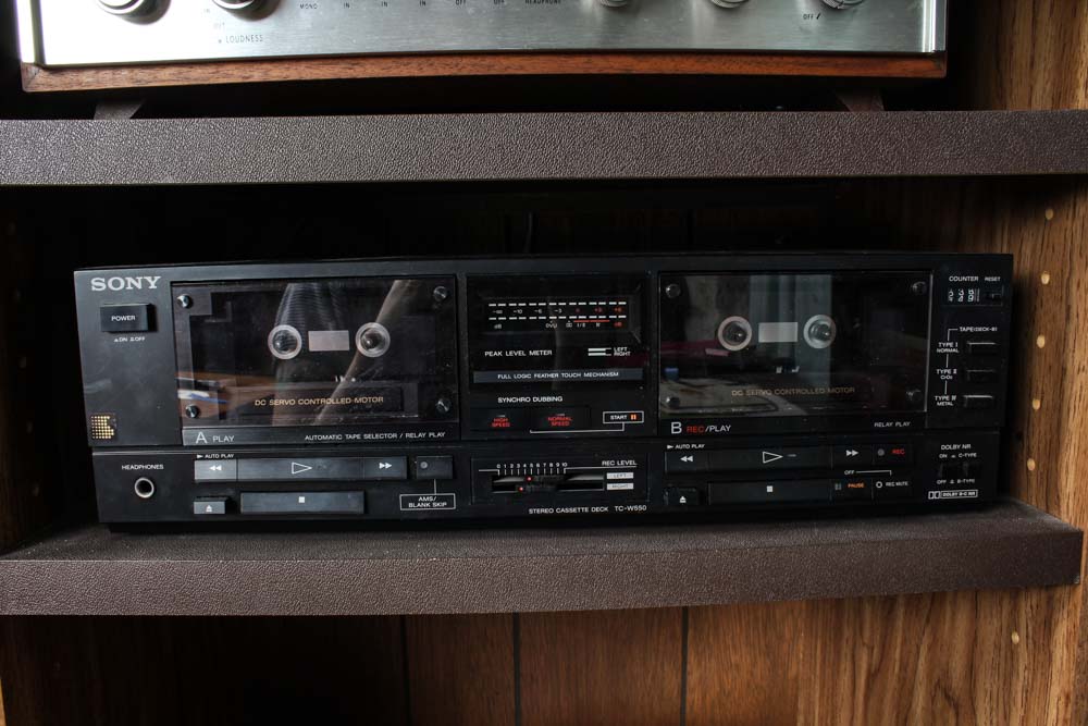 Vintage Ultralinear Speakers, Sony Stereo Set and Bookshelf