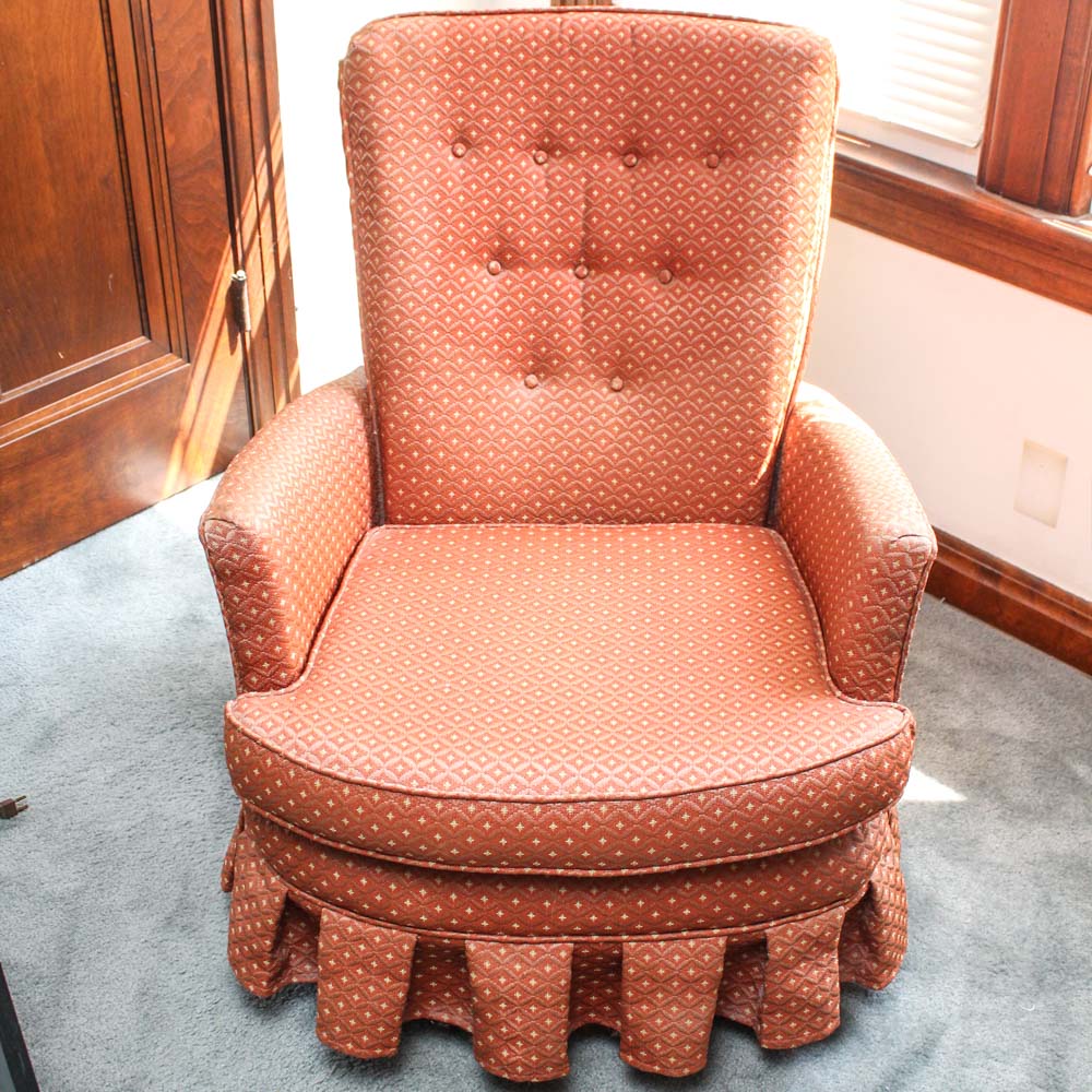 Upholstered Swivel Base Arm Chair