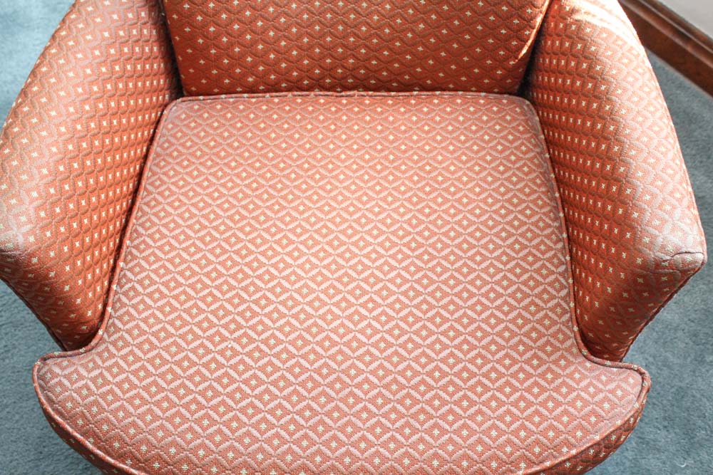 Upholstered Swivel Base Arm Chair