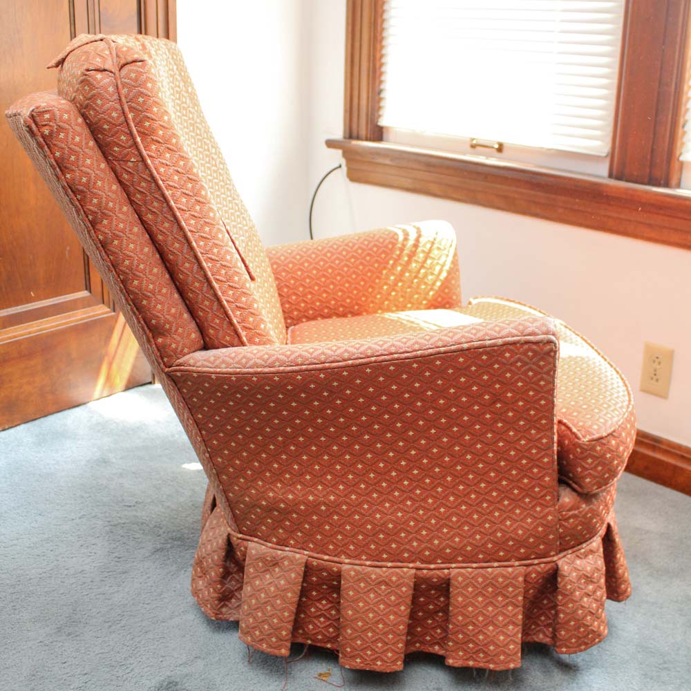 Upholstered Swivel Base Arm Chair