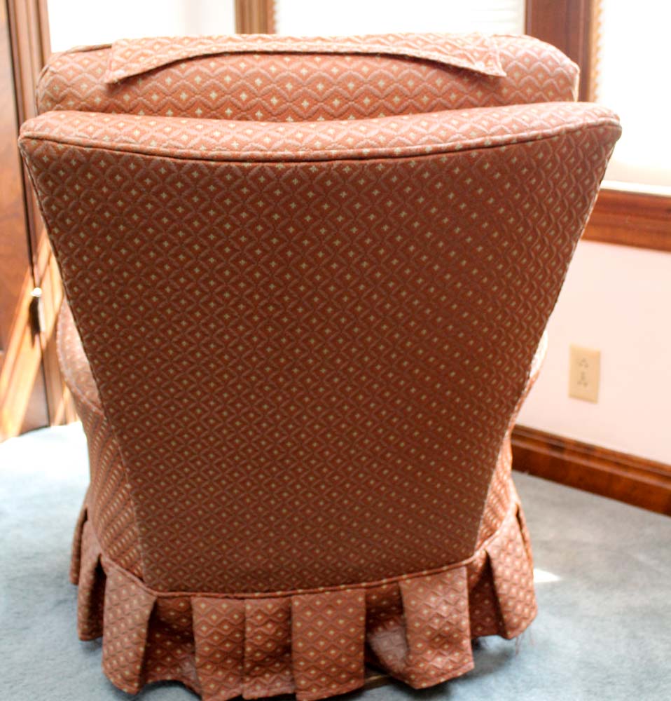 Upholstered Swivel Base Arm Chair