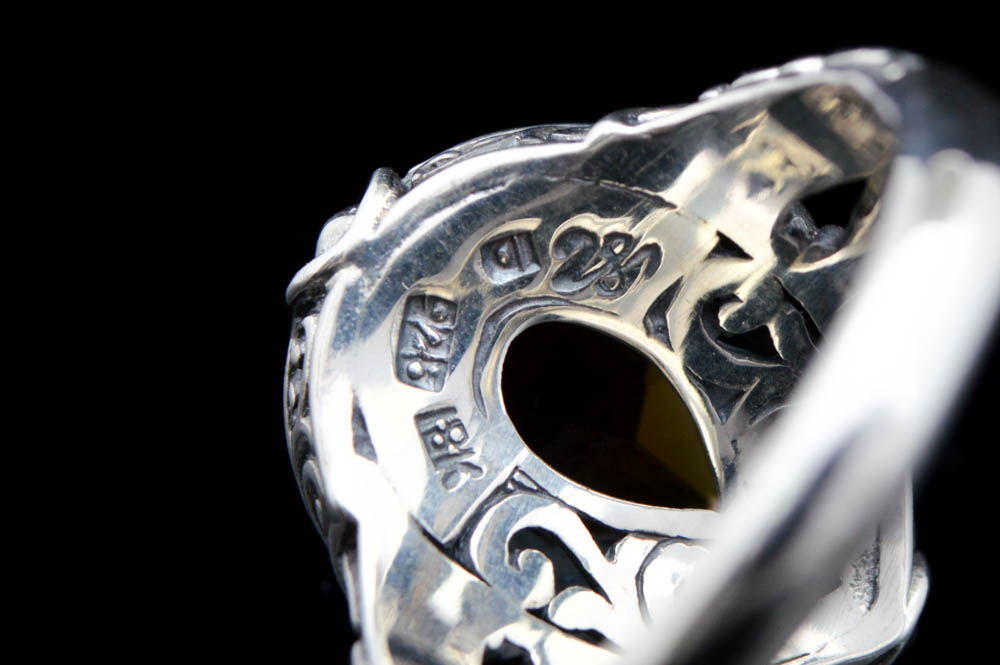 Robert Manse Sterling Silver, 18K Gold and Cognac Quartz Ring